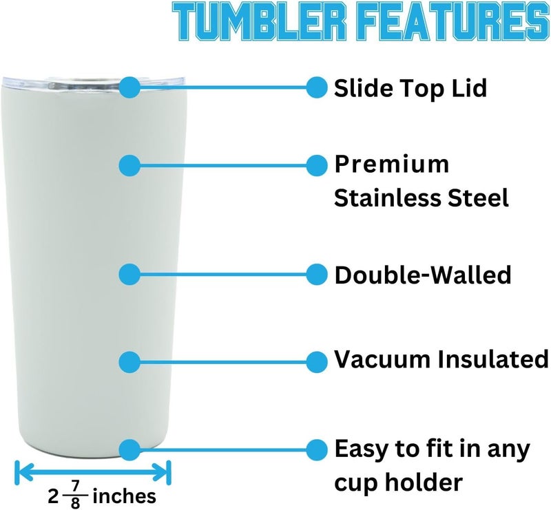 Decorvo Officially Licensed Collegiate Stainless Steel Tumbler - Double Walled Insulated Travel Tumbler with Slide Lid - 18 oz (West Virginia - Gray) - Image 3